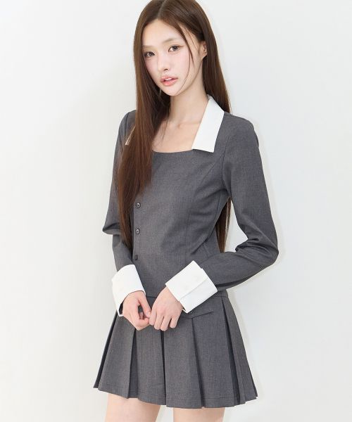 Order (W) Iligo Ivy 百褶洋裝 炭灰色 26FWOPS01CH