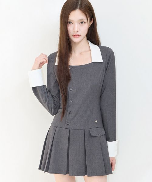 Lookbook (W) Iligo Ivy 百褶洋裝 炭灰色 26FWOPS01CH