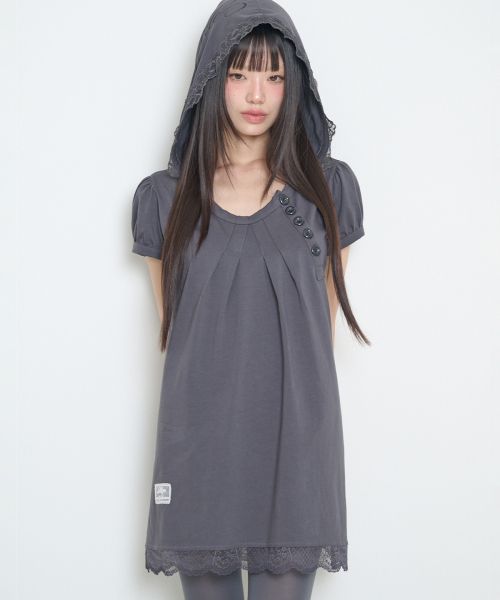 (Women) ILIGO Lace Hoodie Dress Charcoal 26SMOPS05CH