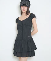 (Women) ILIGO Puff Frill Black Dress 26SMOPS04BK (Women) ILIGO Puff Frill Black Dress 26SMOPS04BK