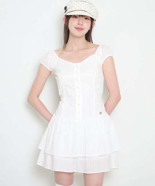 (Women) ILIGO Puff Frill Dress White 26SMOPS04WH