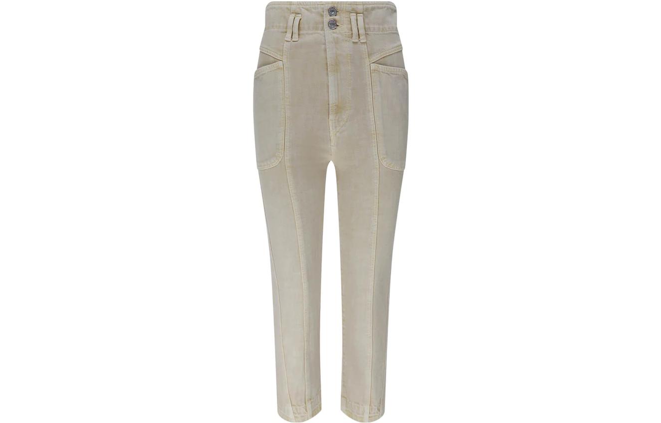 Order (W) イザベル マラン ベージュ ストレートカット コットン カジュアルパンツ 21APA195421A017E-90BE