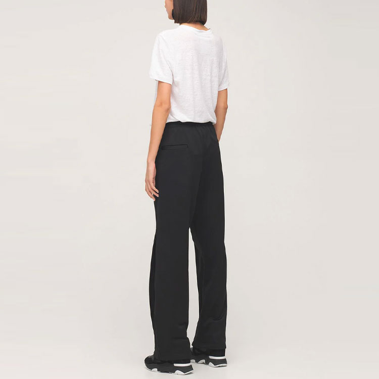 Purchase (W) イザベルマラン ブラック ロゴ ミッドライズ ストレートレッグ カジュアルパンツ 21APA196621A034E-01BK