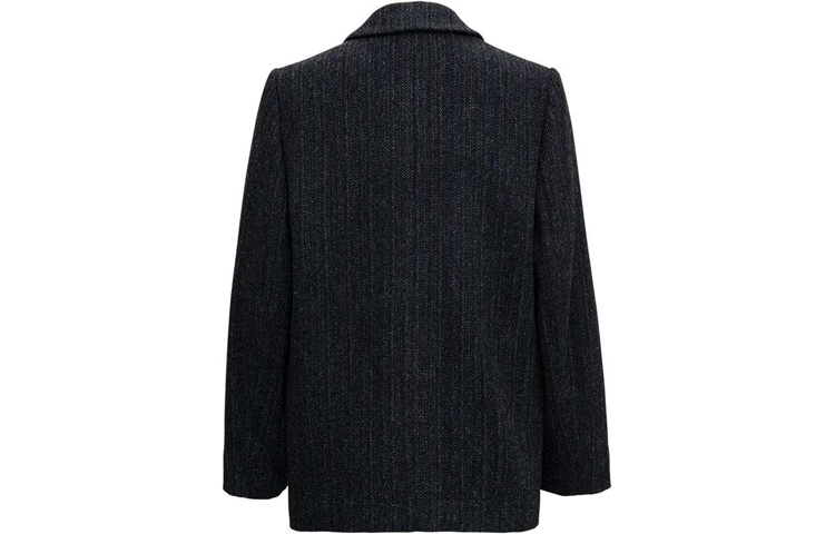 Lookbook (W) 이자벨 마랑 블랙 울 블레이저 로고 디테일. VE043900M003E-01BK