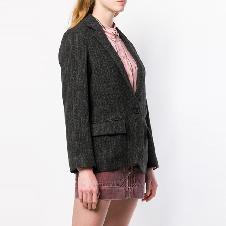 Purchase (W) 이자벨 마랑 블랙 울 블레이저 로고 디테일. VE043900M003E-01BK