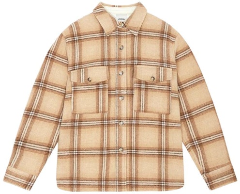 (W) ISABEL MARANT Jaket Oversized Lengan Panjang Kotak-Kotak Camel Single-Breasted MA0246FAB1D06I-50CM Buy (W) ISABEL MARANT Jaket Oversized Lengan Panjang Kotak-Kotak Camel Single-Breasted MA0246FAB1D06I-50CM