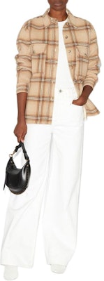 (W) ISABEL MARANT Jaket Oversized Lengan Panjang Kotak-Kotak Camel Single-Breasted MA0246FAB1D06I-50CM Lookbook (W) ISABEL MARANT Jaket Oversized Lengan Panjang Kotak-Kotak Camel Single-Breasted MA0246FAB1D06I-50CM