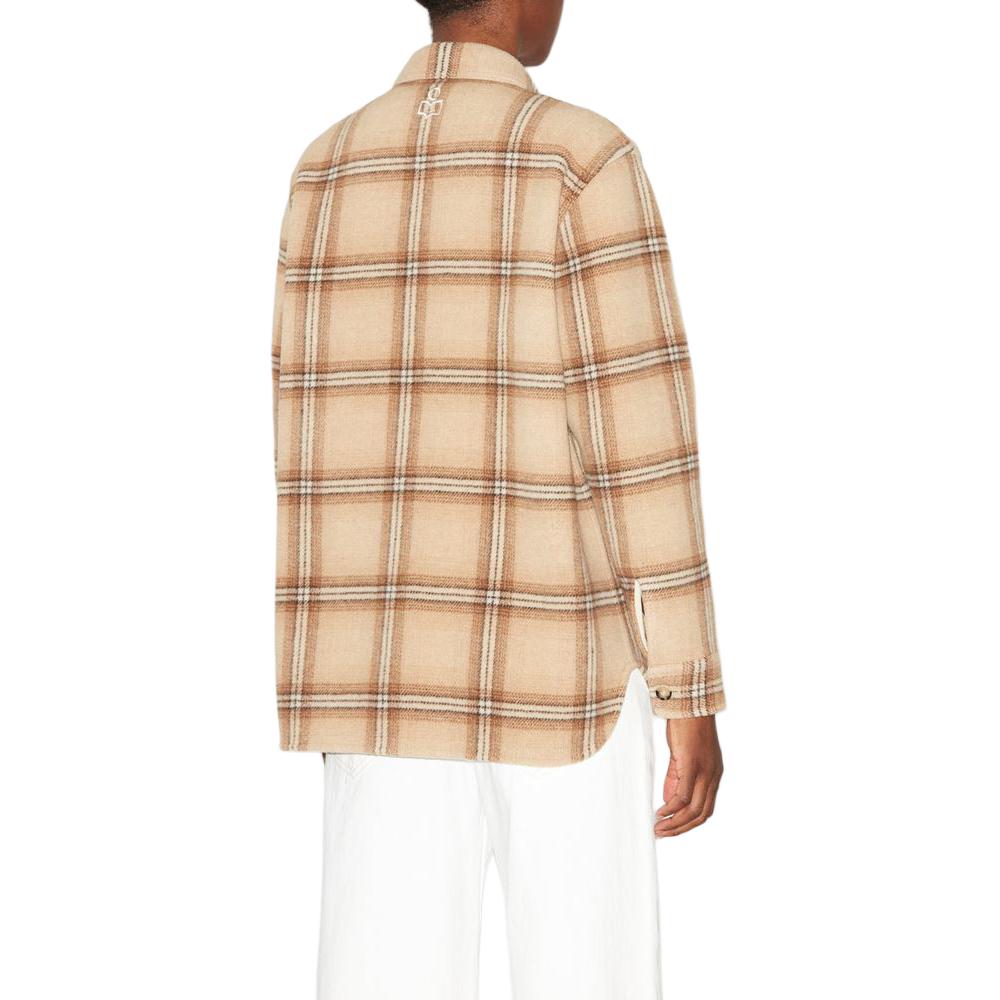 Purchase (W) ISABEL MARANT Jaket Oversized Lengan Panjang Kotak-Kotak Camel Single-Breasted MA0246FAB1D06I-50CM