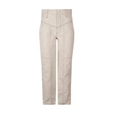 (Women) ISABEL MARANT High-Waisted Straight-Leg Pants Beige Casual Style PA0186FAA3G30E-23EC