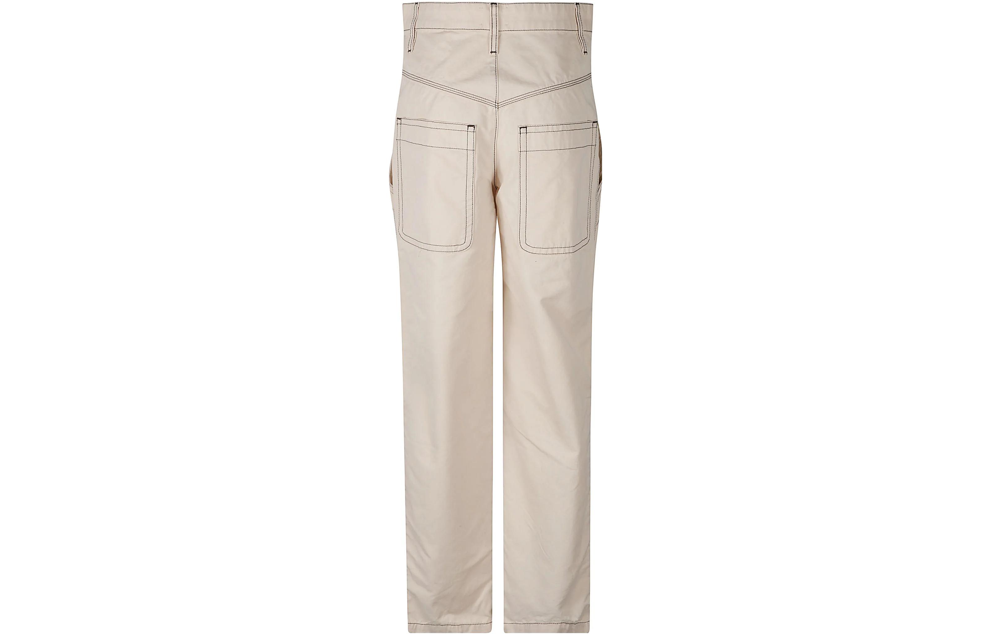 Lookbook (W) イザベル マラン ハイウエスト ストレートパンツ ベージュ カジュアルスタイル PA0186FAA3G30E-23EC