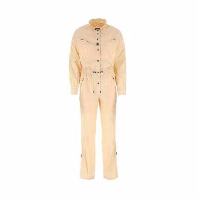 (Women) ISABEL MARANT Loose Elastic Casual Long Pants Khaki Color. PCB0002FAA1G33E90VA