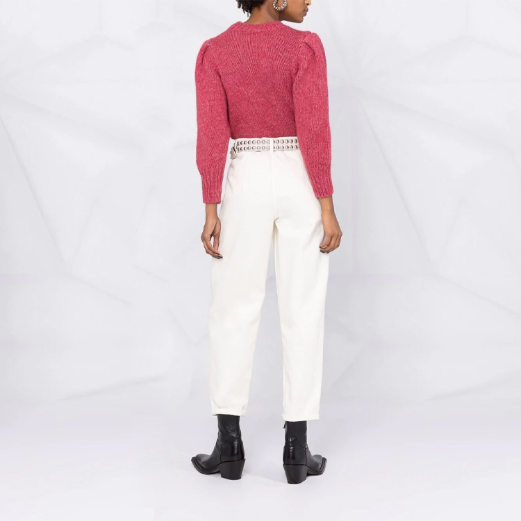 Shop (W) ISABEL MARANT Sweater Rajut Pink Lengan Draped. PU155021A038I-40PK