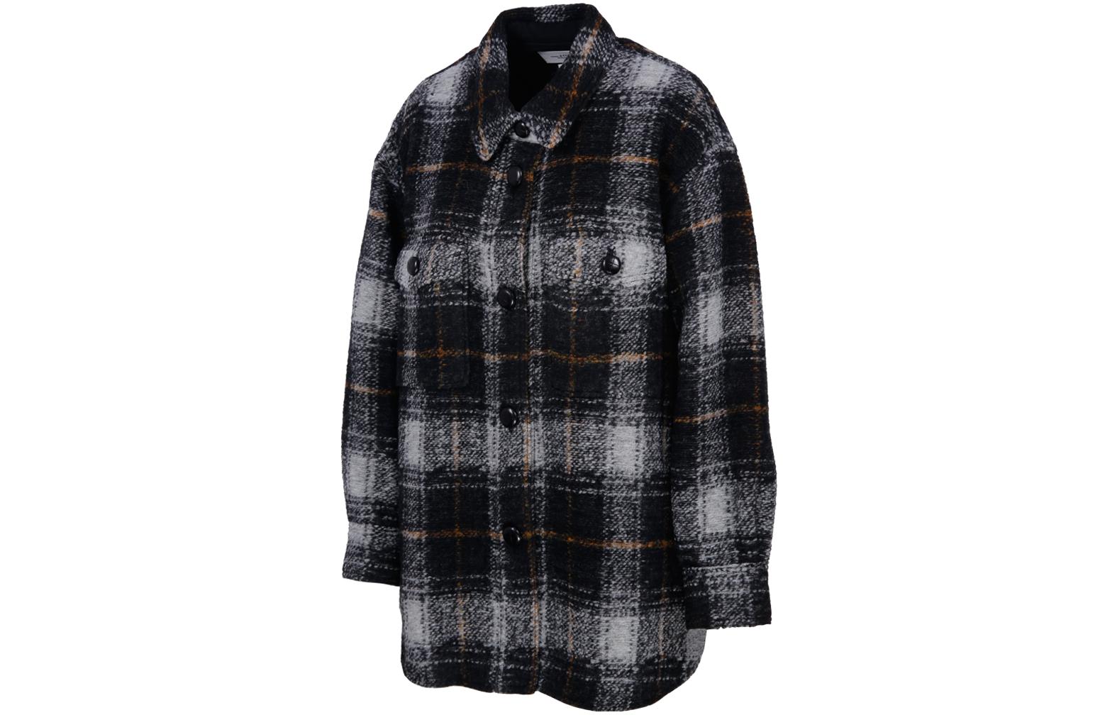 (Women) ISABEL MARANT  Plaid Print Long-Sleeve Button-Up Shirt Jacket 22AMA099822A012E-02AN