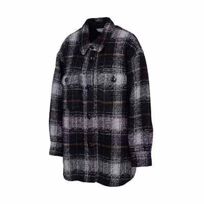 (Women) ISABEL MARANT Plaid Print Long-Sleeve Button-Up Shirt Jacket 22AMA099822A012E-02AN