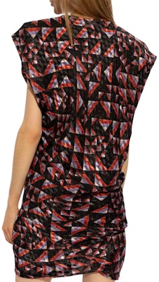 (W) 이자벨 마랑 민소매 드레스, 기하학적 프린트와 플리츠 디테일 멀티컬러. RO0421FBB2J03I-BLACK Shop (W) 이자벨 마랑 민소매 드레스, 기하학적 프린트와 플리츠 디테일 멀티컬러. RO0421FBB2J03I-BLACK