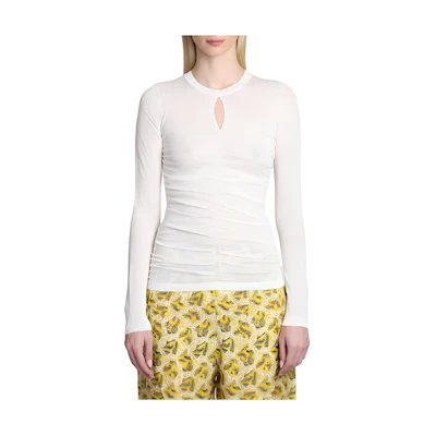 (Women) ISABEL MARANT Slim Fit Knit Pullover White Long Sleeve Sweater PU0197FAA3L57I-20WH