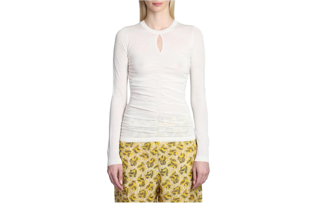 Order (W) イザベルマラン スリムフィット ニット プルオーバー 白 長袖セーター PU0197FAA3L57I-20WH