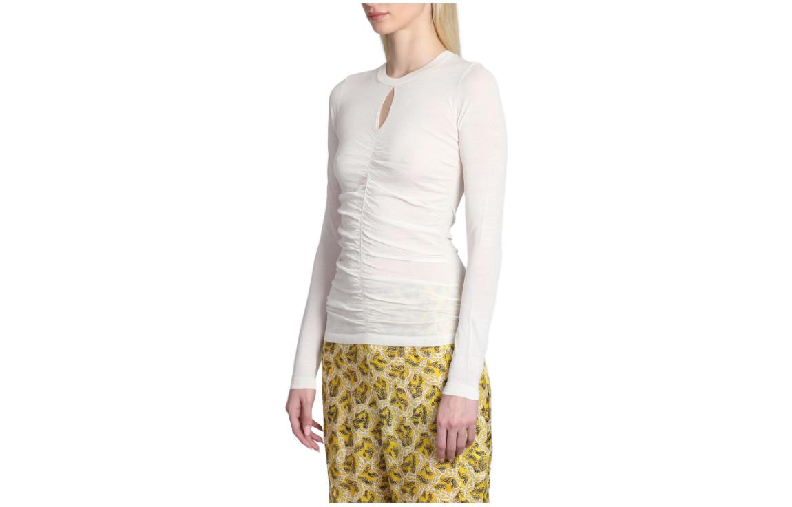 Shop (W) イザベルマラン スリムフィット ニット プルオーバー 白 長袖セーター PU0197FAA3L57I-20WH