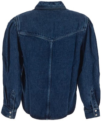 (W) ISABEL MARANT Jaket Denim Biru Solid dengan Kantong Dada. CH0122FAA1H37E30BU Lookbook (W) ISABEL MARANT Jaket Denim Biru Solid dengan Kantong Dada. CH0122FAA1H37E30BU