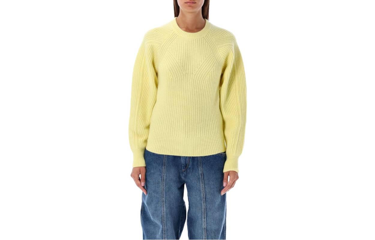Order (W) ISABEL MARANT Solid Knit Crewneck Pullover Sweater Kuning Muda PU0239FAA1L45I10LY