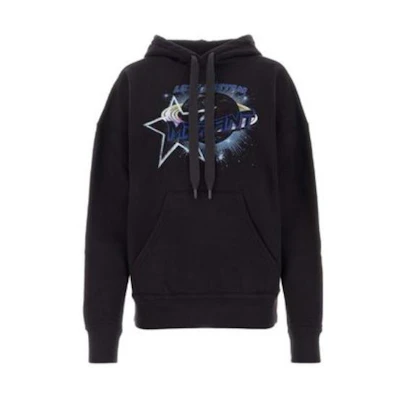 (Women) ISABEL MARANT ÉTOILE Black Letter Graphic Print Knit Sweatshirt SW0001FAA3M43E-02FK