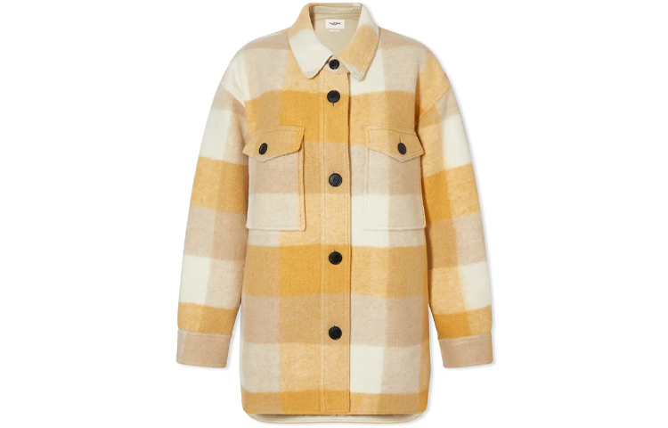 (Women) ISABEL MARANT  Yellow Plaid Shirt Jacket 22PMA099822P003E-10HY
