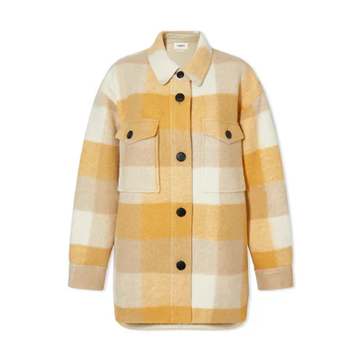 (Women) ISABEL MARANT Yellow Plaid Shirt Jacket 22PMA099822P003E-10HY