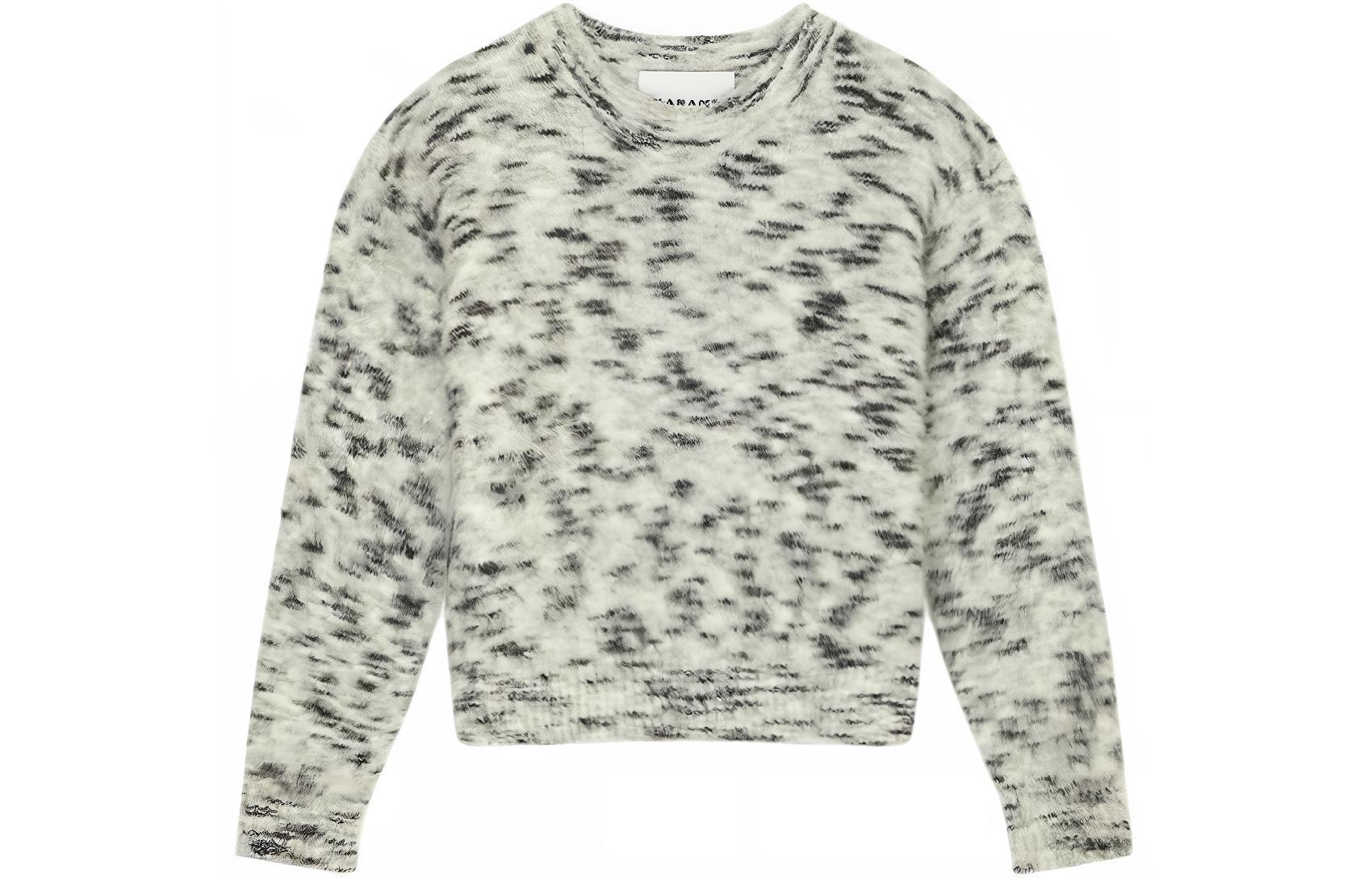 (Women) ISABEL MARANT ETOILE FW23 Geometric Knit Sweater Black/White Long Sleeve PU0176FA-A3L68E