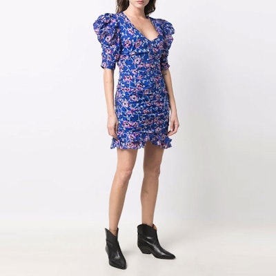 (W) イザベルマラン フローラルプリント パフスリーブ ドレス RO210222P032E-30EB Lookbook (W) イザベルマラン フローラルプリント パフスリーブ ドレス RO210222P032E-30EB