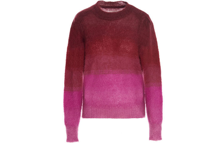 Order (W) イザベル マラン FW21 オンブレ グラデーション モヘア クルーネック セーター 女性 パープル-レッド 21APU164521A049E40FA