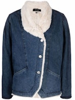 (Women) ISABEL MARANT FW21 Washed Denim Jacket for Women - Dark Blue VE168321A017I-30NA (Women) ISABEL MARANT FW21 Washed Denim Jacket for Women - Dark Blue VE168321A017I-30NA