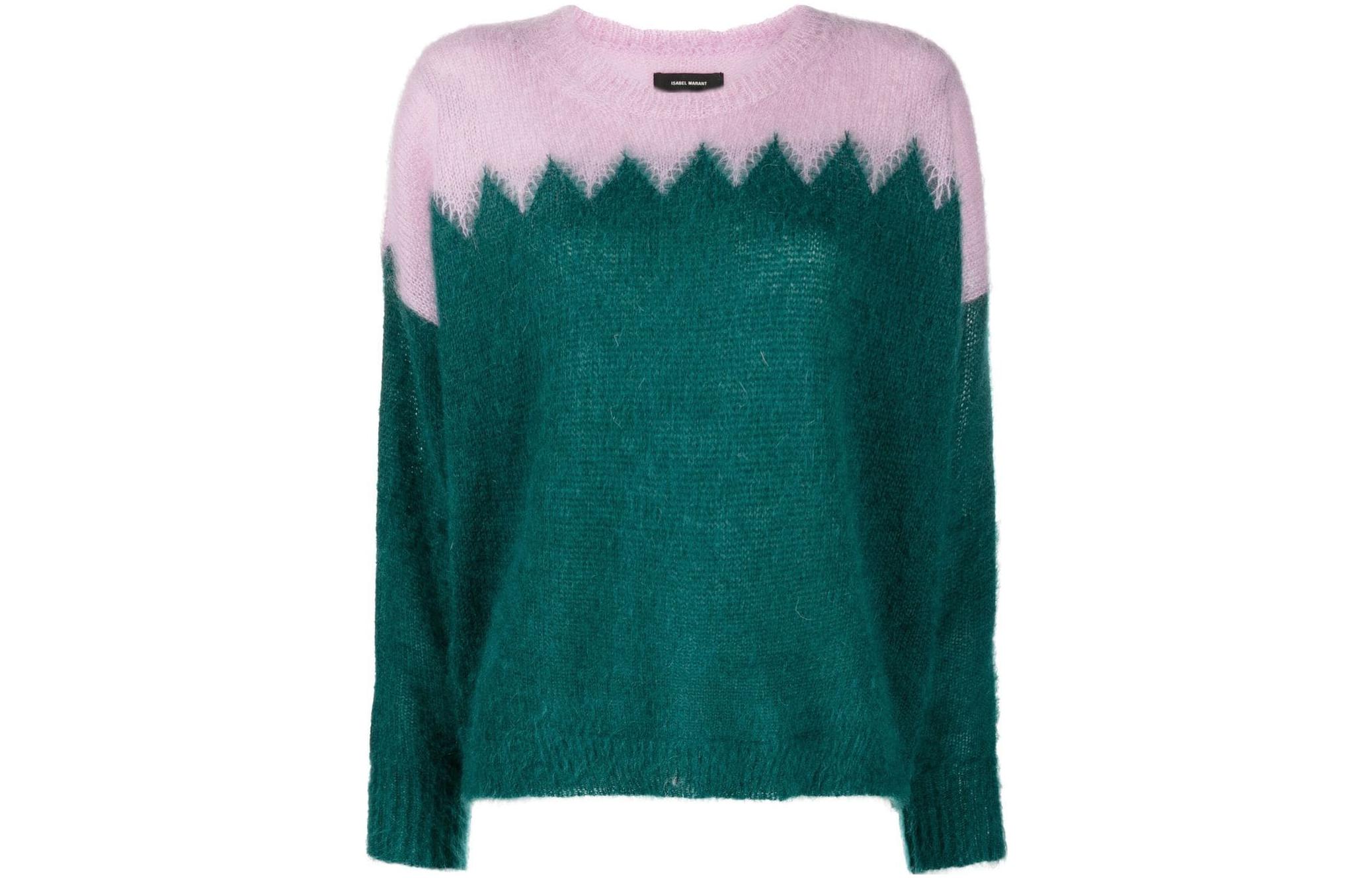 (Women) ISABEL MARANT FW22  Colorblock Crewneck Knit Sweater Long Sleeve PU088922A038I-60GR