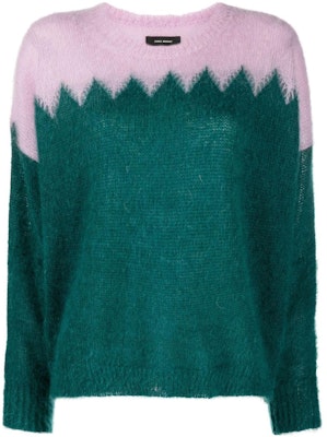 (W) イザベル マラン FW22 カラーブロック クルーネック 長袖 ニットセーター PU088922A038I-60GR Order (W) イザベル マラン FW22 カラーブロック クルーネック 長袖 ニットセーター PU088922A038I-60GR