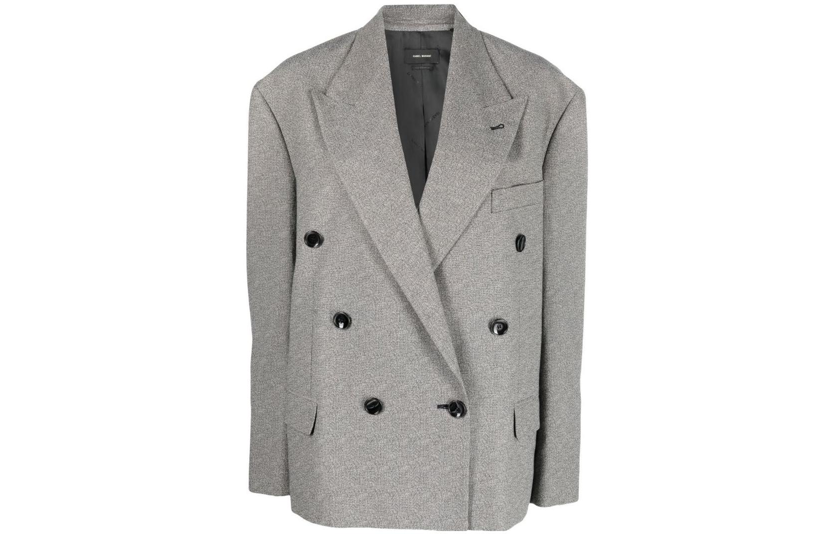(Women) ISABEL MARANT FW22  Double-Breasted Blazer Gray VE183122A014IGREY