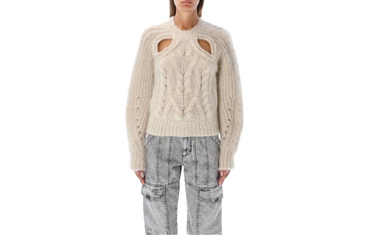 Order (W) イザベルマラン FW22 ベージュ ニットセーター ソリッドホロウアウトデザイン 22HPU203322H039I-90BE