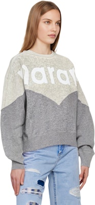 (W) 이자벨 마랑 레터 프린트 컬러블록 크루넥 스웻셔츠 여성 그레이 SW0006FAA1M08E-ECGY Shop (W) 이자벨 마랑 레터 프린트 컬러블록 크루넥 스웻셔츠 여성 그레이 SW0006FAA1M08E-ECGY