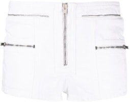 (Women) ISABEL MARANT SS23 White Cotton Shorts with Zipper Details. SH0050FAA2H01I-20WH (Women) ISABEL MARANT SS23 White Cotton Shorts with Zipper Details. SH0050FAA2H01I-20WH