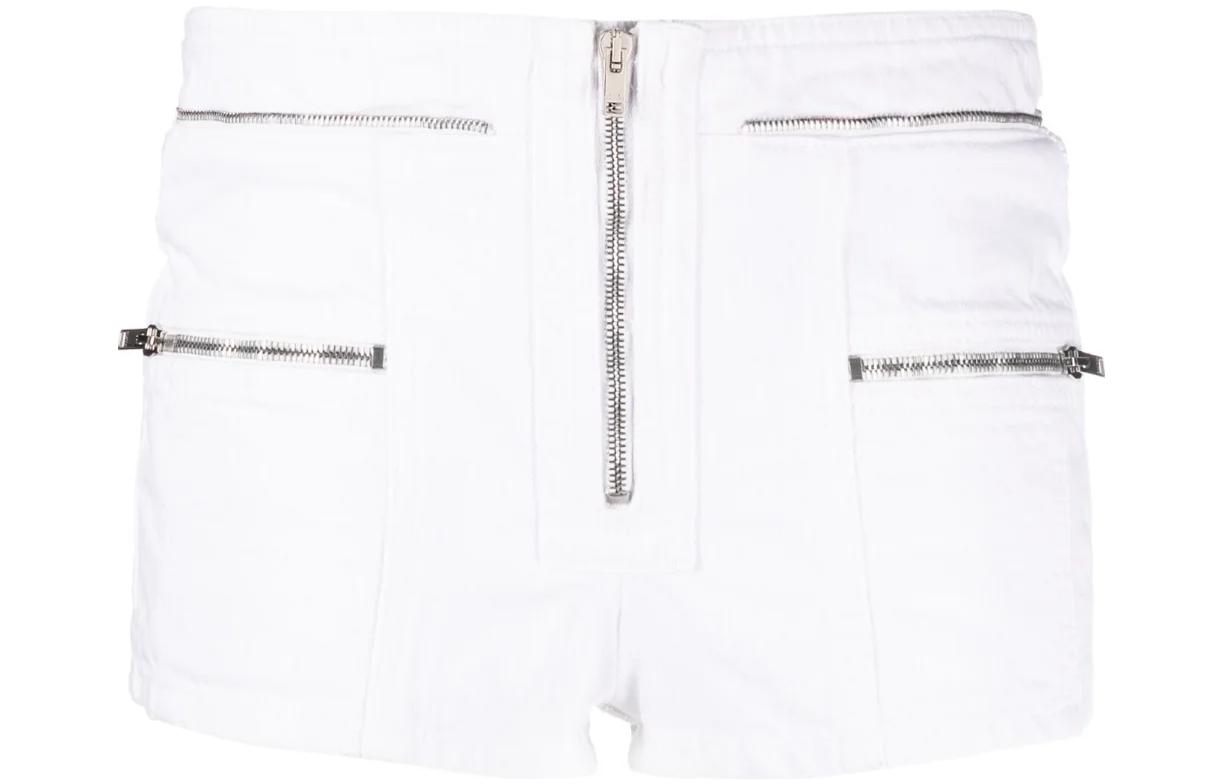 Order (W) イザベル・マラン SS23 ホワイトコットンショーツ ジッパーデザイン入り SH0050FAA2H01I-20WH
