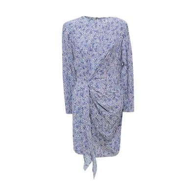 (Women) ISABEL MARANT Women’s Blue Geometric Print Long Sleeve Short Dress. RO0015FBB1J02E30BU