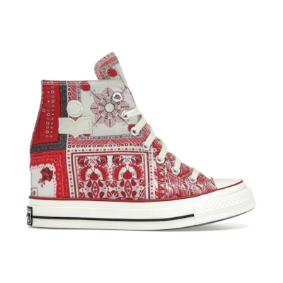 (W) Isabel Marant Converse Chuck 70 Wedge Platform High 'Red Bandana Scarf'