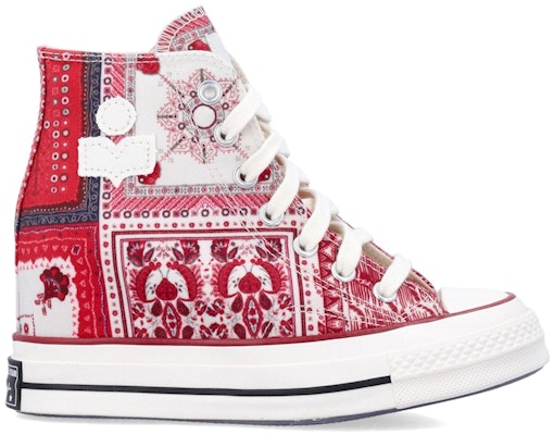(Women) Isabel Marant x Converse Chuck 70 Wedge Platform High 'Red Bandana Scarf' A14802C Buy (Women) Isabel Marant x Converse Chuck 70 Wedge Platform High 'Red Bandana Scarf' A14802C