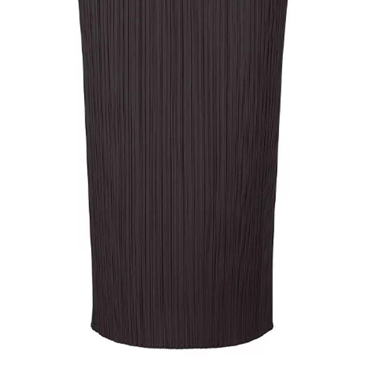 Shop (W) ISSEY MIYAKE 黑色純色褶皺中長鉛筆裙 休閒穿搭 PP41JG146-09