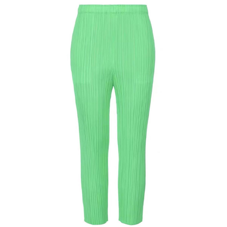 (Women) ISSEY MIYAKE  Green Pleated Tapered Casual Pants PP33JF382-58