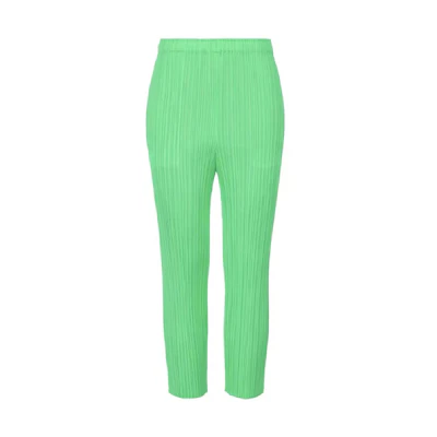 (Women) ISSEY MIYAKE Green Pleated Tapered Casual Pants PP33JF382-58