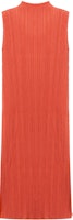 (Women) ISSEY MIYAKE Orange Sleeveless Mid-Length Striped Turtleneck Dress PP41JH147-26 (Women) ISSEY MIYAKE Orange Sleeveless Mid-Length Striped Turtleneck Dress PP41JH147-26