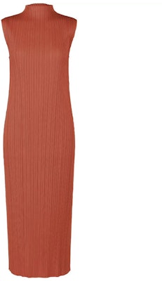 (W) ISSEY MIYAKE 橙色無袖條紋高領中長連衣裙 PP41JH147-26 Order (W) ISSEY MIYAKE 橙色無袖條紋高領中長連衣裙 PP41JH147-26