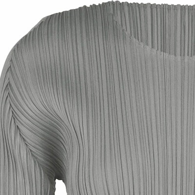 (W) ISSEY MIYAKE 深灰色純色褶皺短袖T恤 PP05JK103-12 Shop (W) ISSEY MIYAKE 深灰色純色褶皺短袖T恤 PP05JK103-12