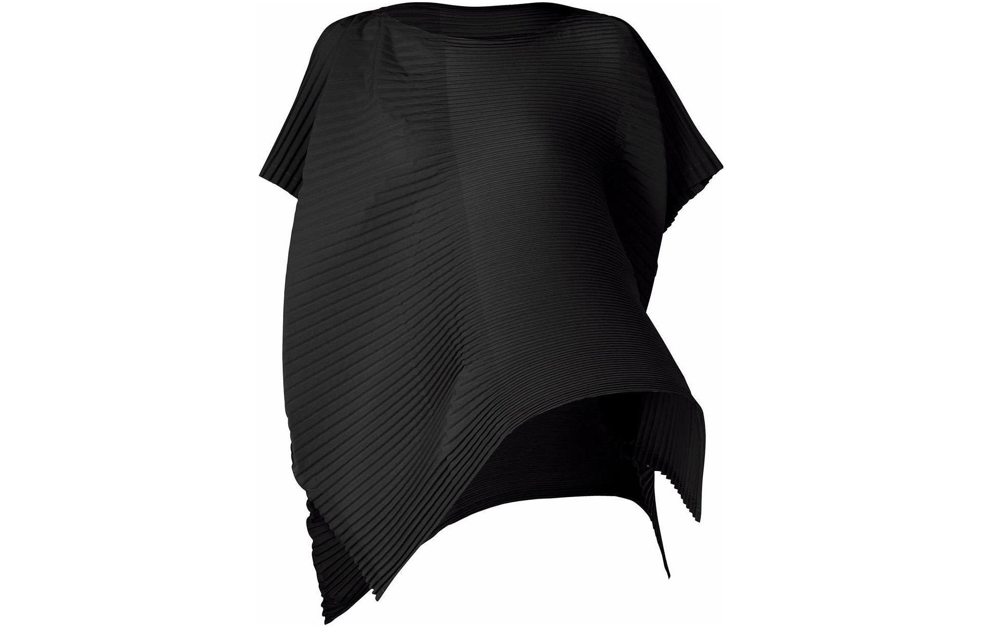 Order (W) ISSEY MIYAKE FW22 黑色不對稱百褶防曬襯衫 IM23FJ120-15