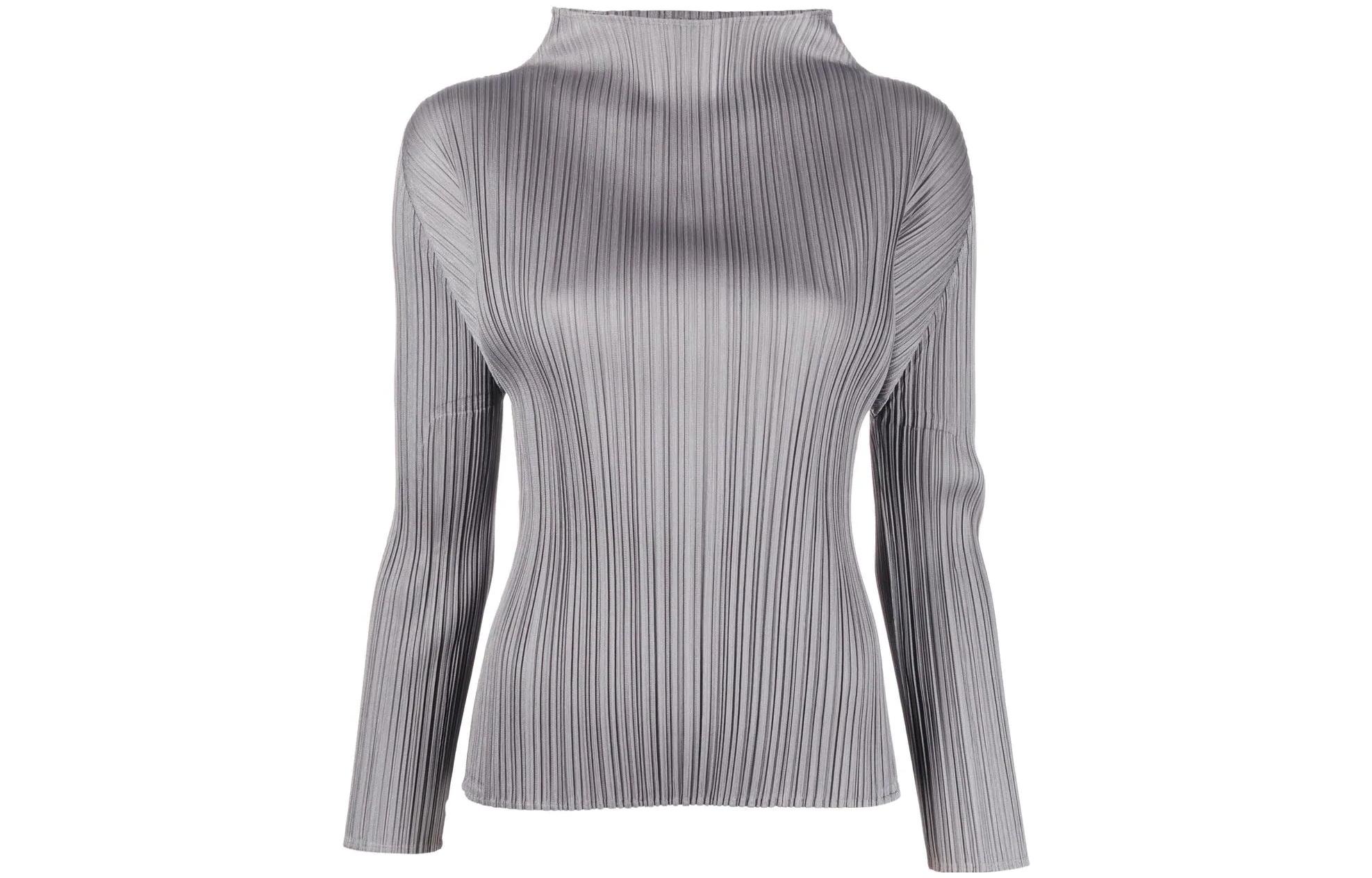 Order (W) ISSEY MIYAKE FW22 灰色高領長袖百褶襯衫 PP28JK104-12