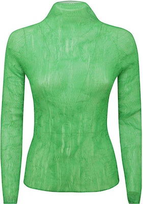 (W) ISSEY MIYAKE FW22 綠色高領長袖紋理上衣 女款 IM28FJ410-62 Buy (W) ISSEY MIYAKE FW22 綠色高領長袖紋理上衣 女款 IM28FJ410-62